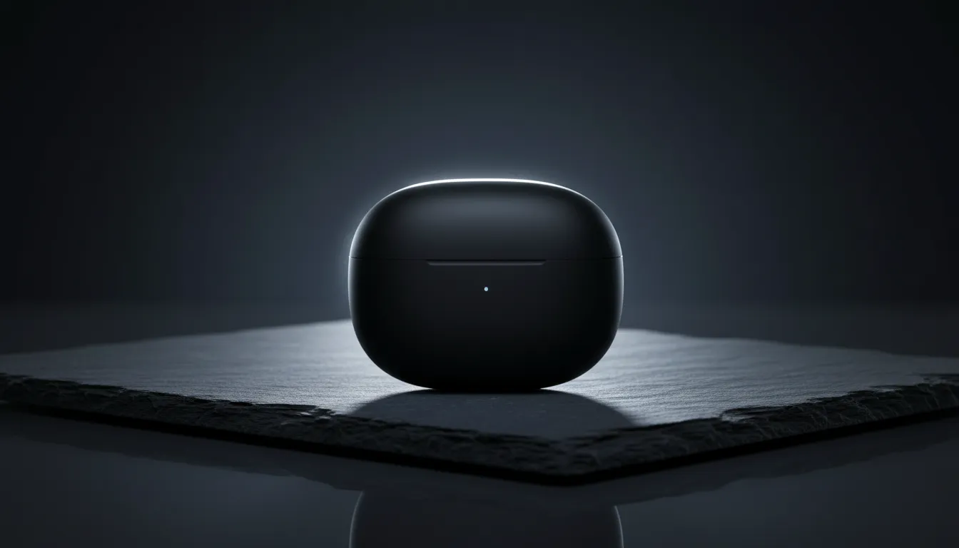 Input photo: an earbud case product shot